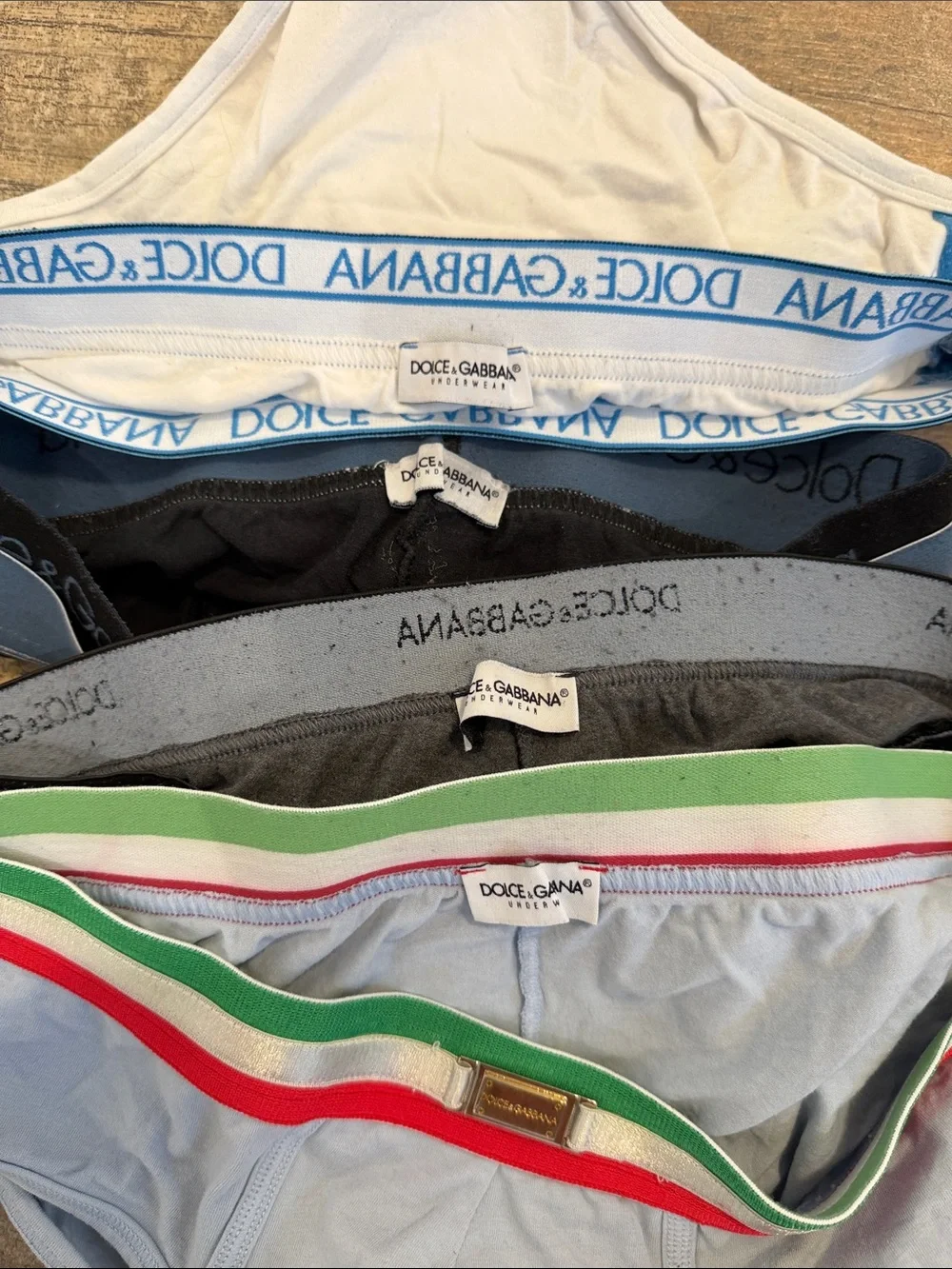 Dolce & Gabbana Men’s Briefs Pack – White, Light Blue, Set of 4 Mens Small S